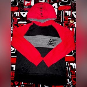 Red & Black American Eagle Hoodie sz M fit S